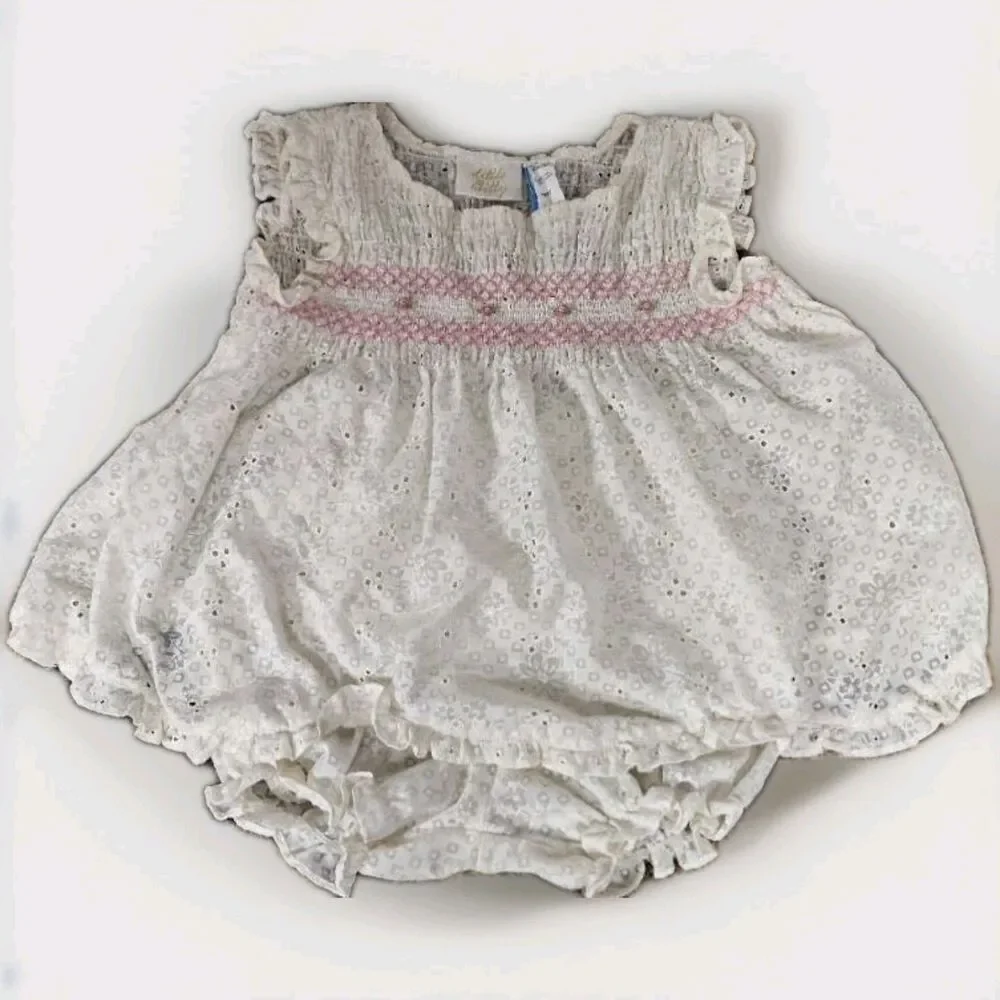 Vintage Little Bitty 24 months 2 Piece Set Girls Pink Dress And Bloomers 🤍🩷